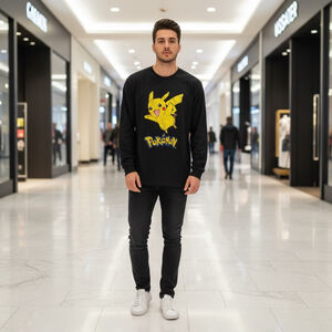 Men's Pokemon Long Sleeve Tee - XL - Black/Yellow
